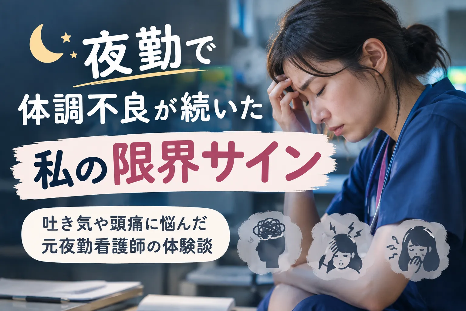 【夜勤明けの吐き気・頭痛】夜勤で体調不良が続いた私の限界サイン